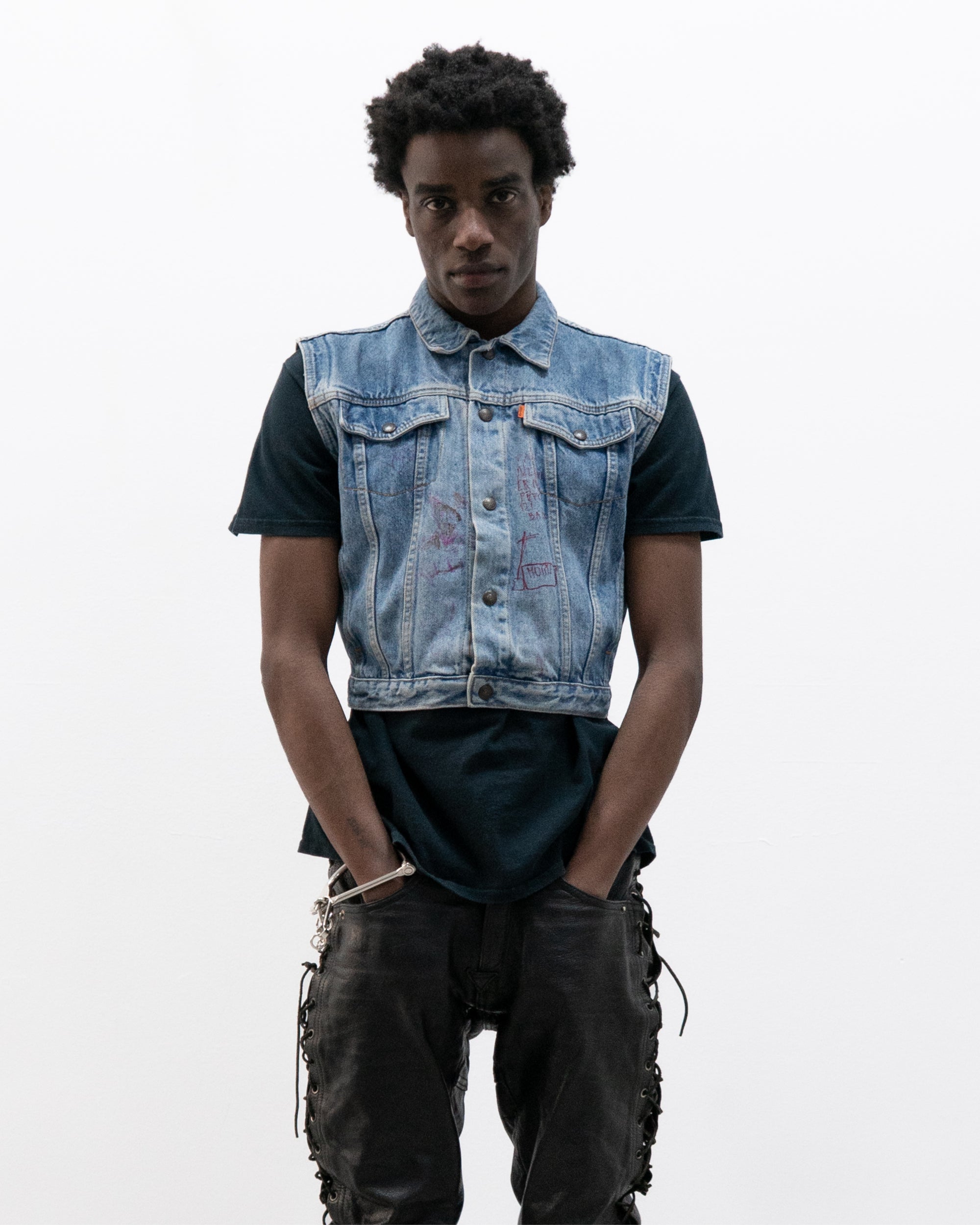 levi's orange tab kid's scribble denim vest