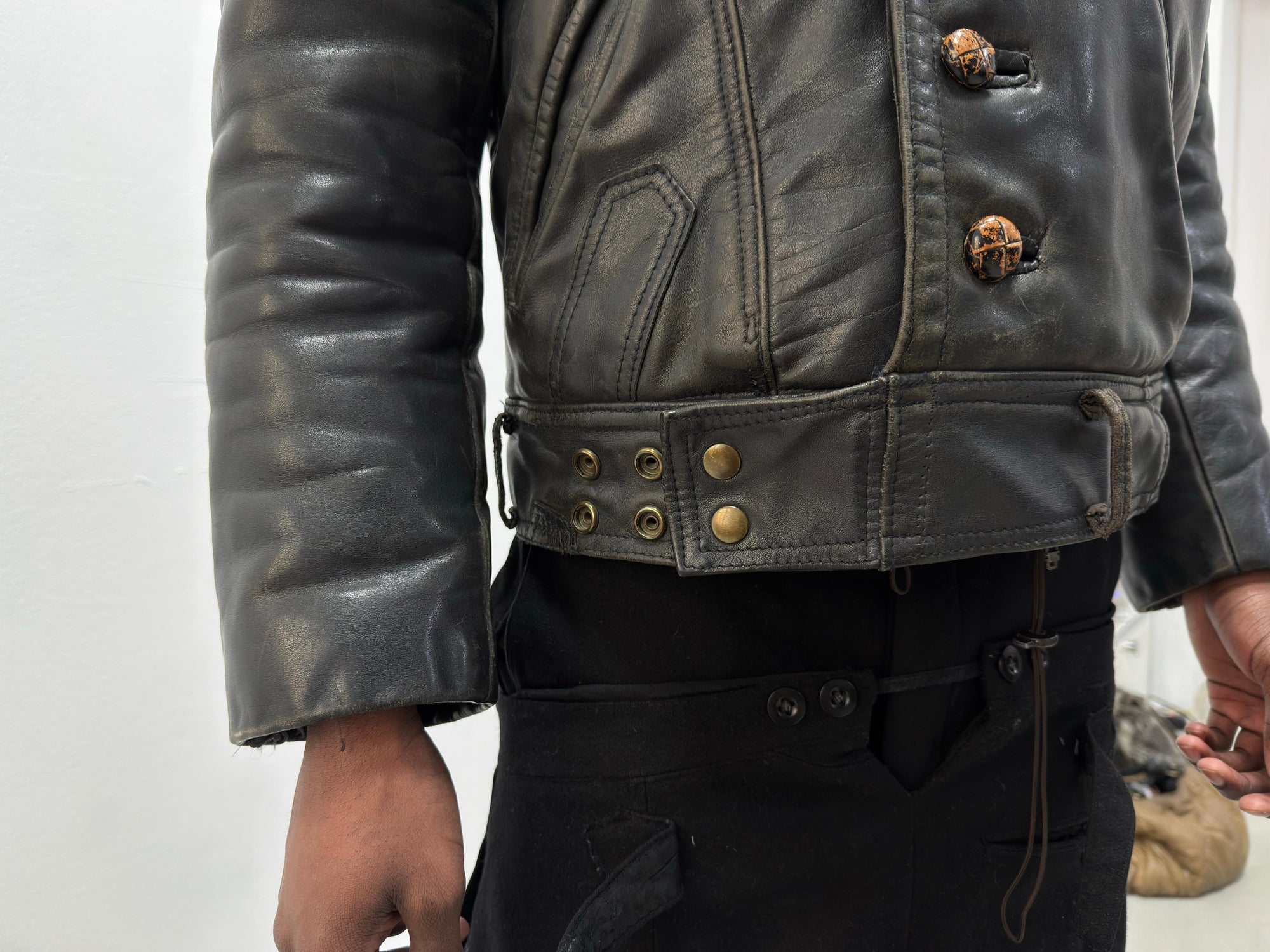 1940s swedish motorcycle leather jacket